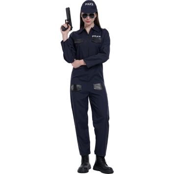 Déguisement de policière femme bleu marine avec casquette | jourdefete.com