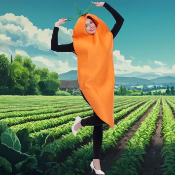 Déguisement humoristique de Carotte pour adulte - Taille au choix