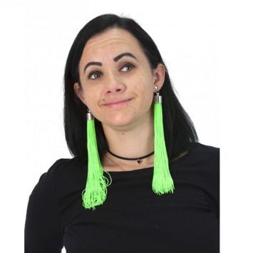 Boucles d'Oreilles Franges - Vert