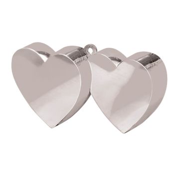 Poids à ballon - Cœurs entrelacés argentés