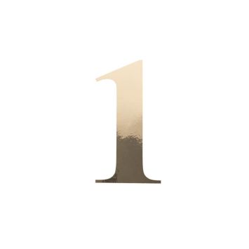 Sticker en forme de chiffre - 15 cm - Or - Chiffre au choix