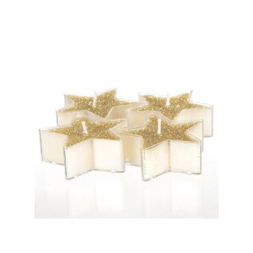 4 Bougies Etoile Pailletées - Or