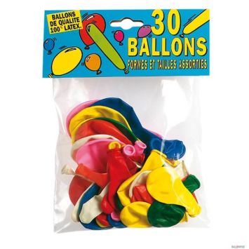 30 Ballons de Baudruches Tailles et Formes Diverses