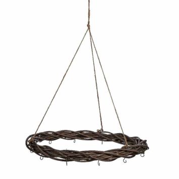 Couronne en osier naturel à suspendre - 50 cm