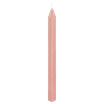 2 bougies flambeau cannelées - 2,2 x 25 cm - Couleur au choix
