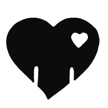 12 Marque-Places Cœur - Noir