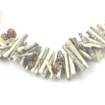 Suspension Noël - Bois - Guirlande avec Etoiles Pailletée