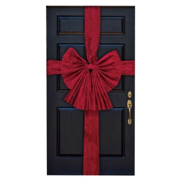 Nœud de porte de Noël en velours - 50 x 3 x 55 cm - Couleur au choix
