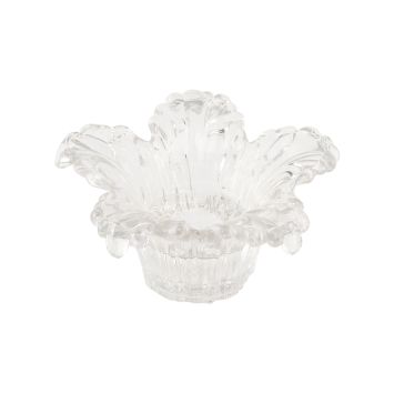Bougeoir en verre - Nymphéa - 12,5 x 6 cm - Couleur au choix