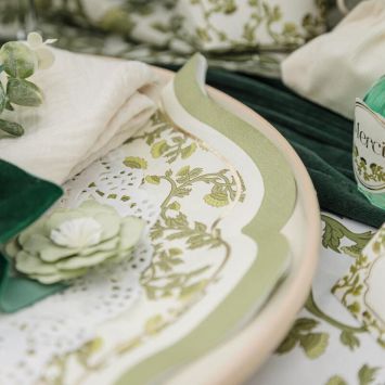 16 serviettes fantaisie en papier - 32 x 32 cm - Collection Botanica Verde