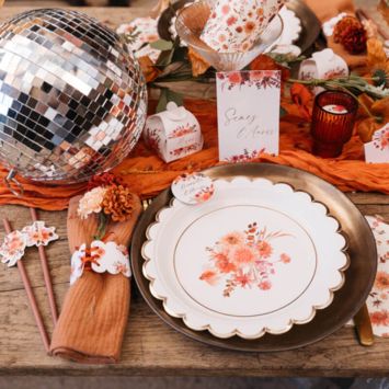 8 assiettes en carton FSC® - Diamètre 23 cm - Collection Time to Disco