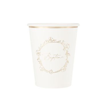 Optez pour ces gobelets avec la collection Baptême Crème et Or | jourdefete.com