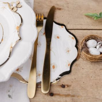 16 serviettes en papier FSC® - 32 x 32 cm - Collection Daisy