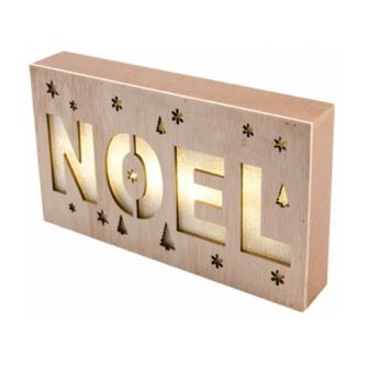 Centre de Table en Bois "Noël" Lumineux