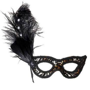 Loup Léopard métallisé avec plume