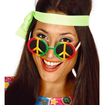 Lunettes Hippie "Peace and Love" Multicolore