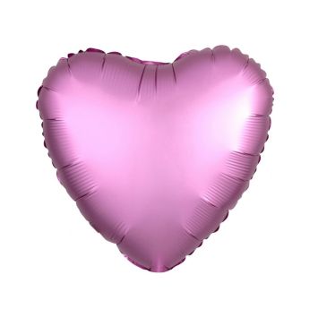 Ballon Hélium Cœur Satiné Rose