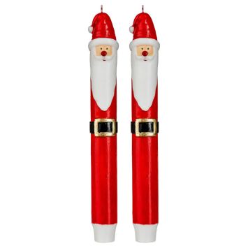 Lot de deux bougies Père Noël - 25cm