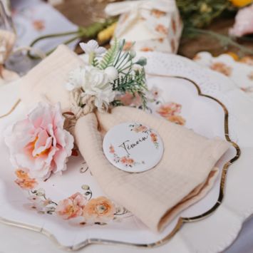 2 badges "Témoin" FSC® - Diamètre 5 cm - Collection Peachy