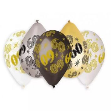 10 ballons nombre 60 | jourdefete.com