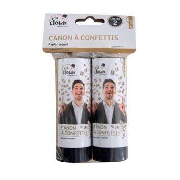 2 canons à confettis - 11 cm - Couleur au choix