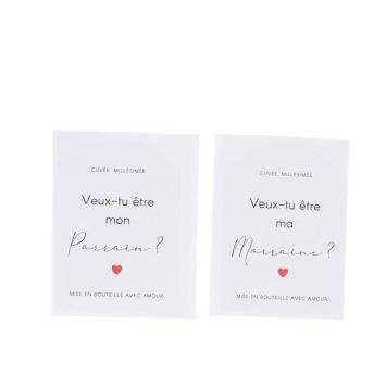 Un lot de stickers pour le parrain / la marraine à coller sur une bouteille | jourdefete.com