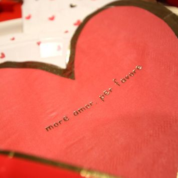 16 serviettes en papier en forme de cœur - 32 x 32 cm - Collection Lovely Time