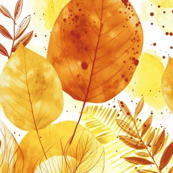 Serviette en papier à motifs de feuilles orangées | jourdefete.com