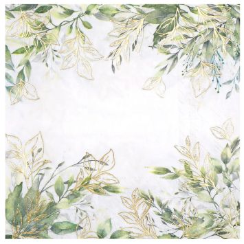 20 serviettes en papier - 33 x 33 cm - Collection Feuillage - Couleur au choix