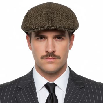 Casquette de gangster anglais marron style années 20 | jourdefete.com