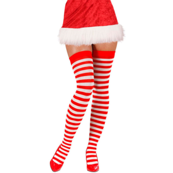 Bas Sexy de Noël Rayés Rouge et Blanc