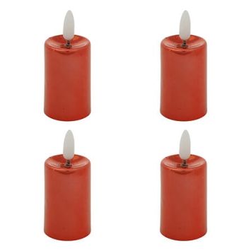 4 bougies votives de Noël à LED en métal - 9 cm - Couleur au choix
