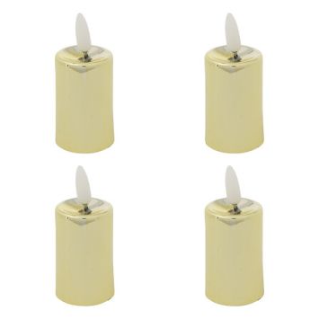 4 bougies votives de Noël à LED en métal - 9 cm - Couleur au choix