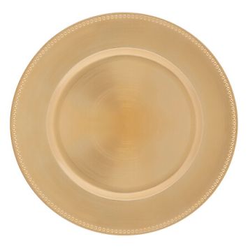 Assiette de présentation avec billes de Noël en plastique - Diamètre 33 cm - Couleur au choix