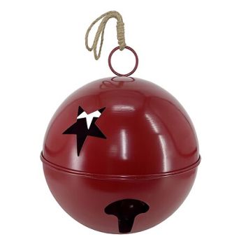 Grelot de Noël en métal à suspendre - Diamètre 40 cm - Couleur au choix