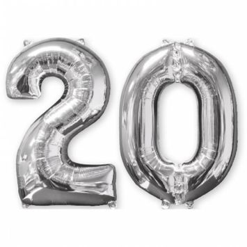 Ballons Hélium - 20 ans - Argenté