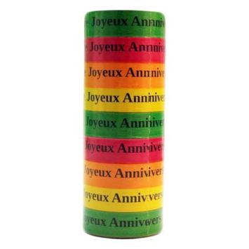  9 rouleaux de serpentins "Joyeux Anniversaire" - 10 mètres