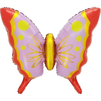 Ballon métallisé en mylar - Papillon - 71 x 76 cm - Collection Fairy World