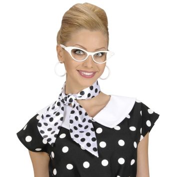 Foulard Blanc à Pois Noir