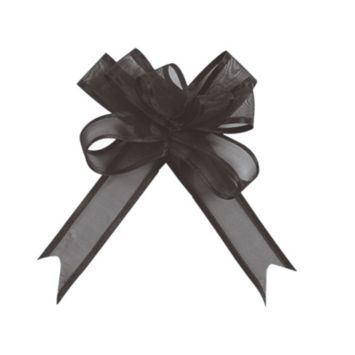 5 Nœuds Automatiques Organdi Petit Modèle - Noir