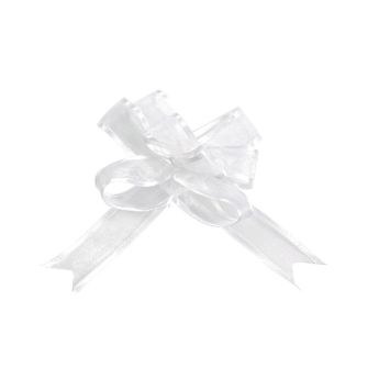 5 Nœuds Automatiques Organdi Petit Modèle - Blanc