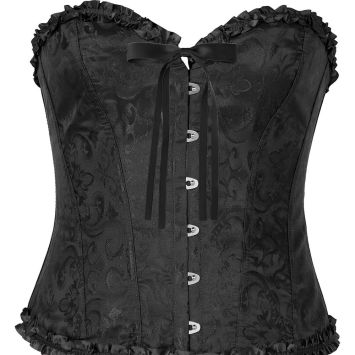 Corset noir à lacets pour femme - Taille au choix