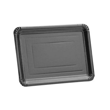 3 plateaux rectangulaires métallisés en carton - 34 x 45 cm - Couleur au choix