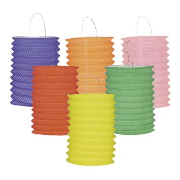 12 Lampions en Papier - 6 Coloris