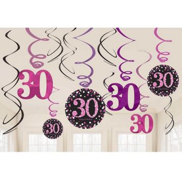 12 Suspensions 30 Ans - Rose / Noir