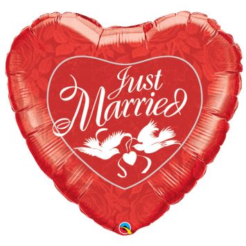 Ballon hélium "Just Married" Rouge 91 cm