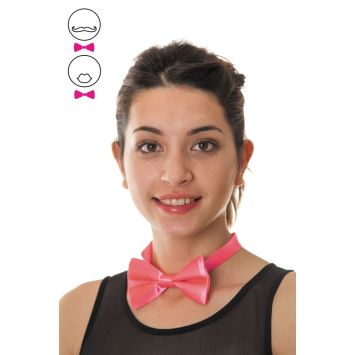 Nœud papillon rose fluo