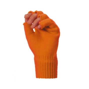Mitaines Tricot Oranges Fluo