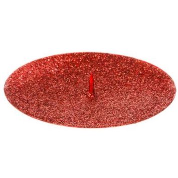 Bougeoir avec Paillettes - Rouge | jourdefete.com