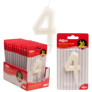 Bougie Fluorescente Chiffre 4